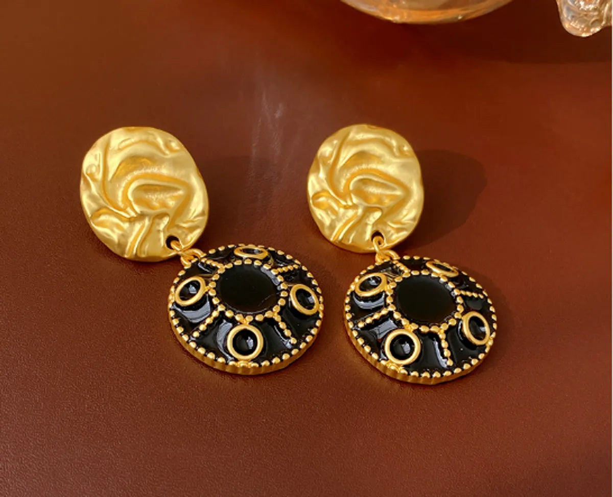 1 Pair Ethnic Style Streetwear Geometric Plating Alloy Drop Earrings Ear Studs