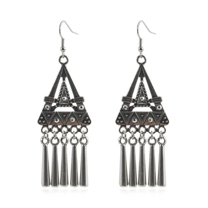 1 Pair Ethnic Style Tassel Flower Alloy Plating Hollow Out Women's Drop Earrings