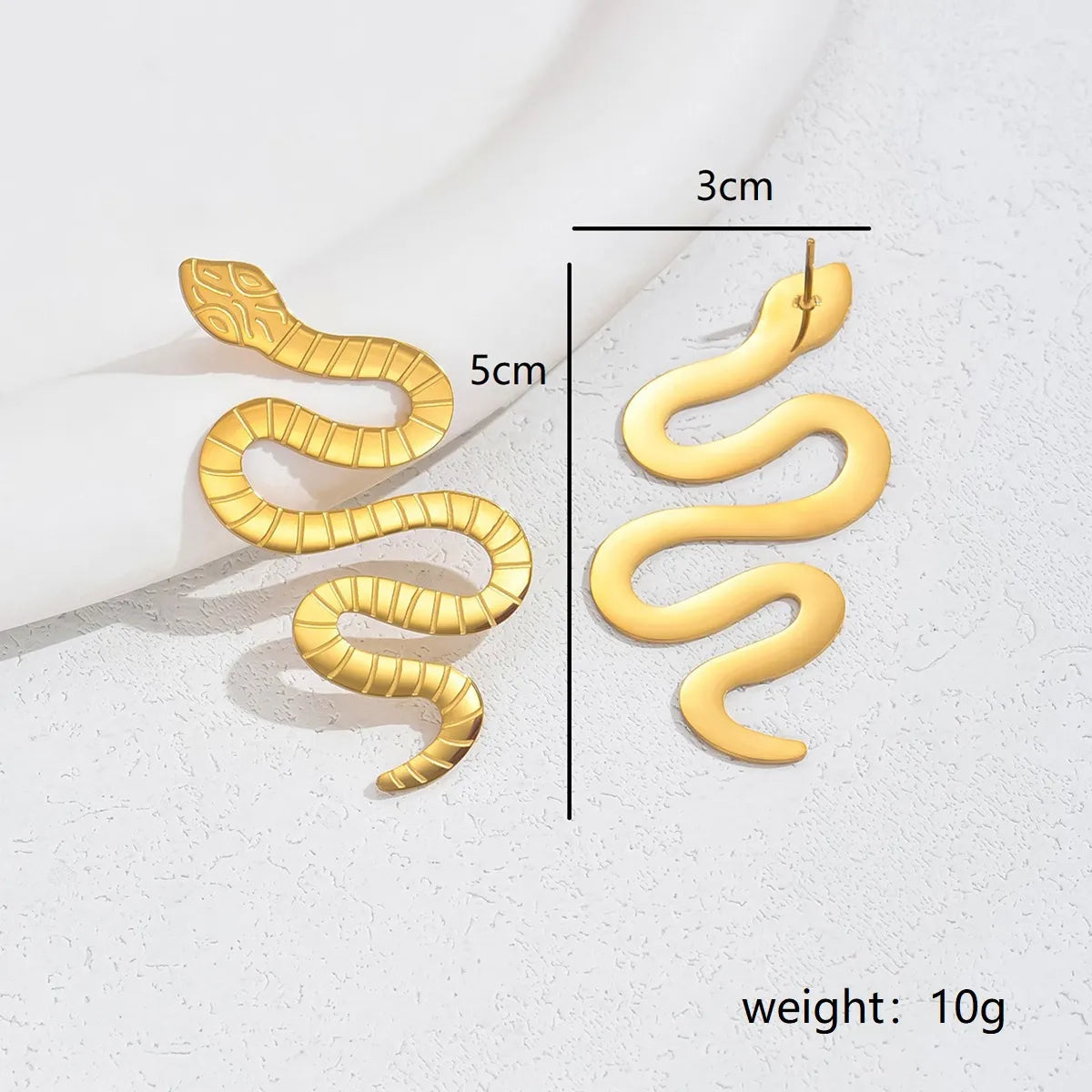 1 Pair Exaggerated Artistic Cool Style Snake Stainless Steel Ear Studs