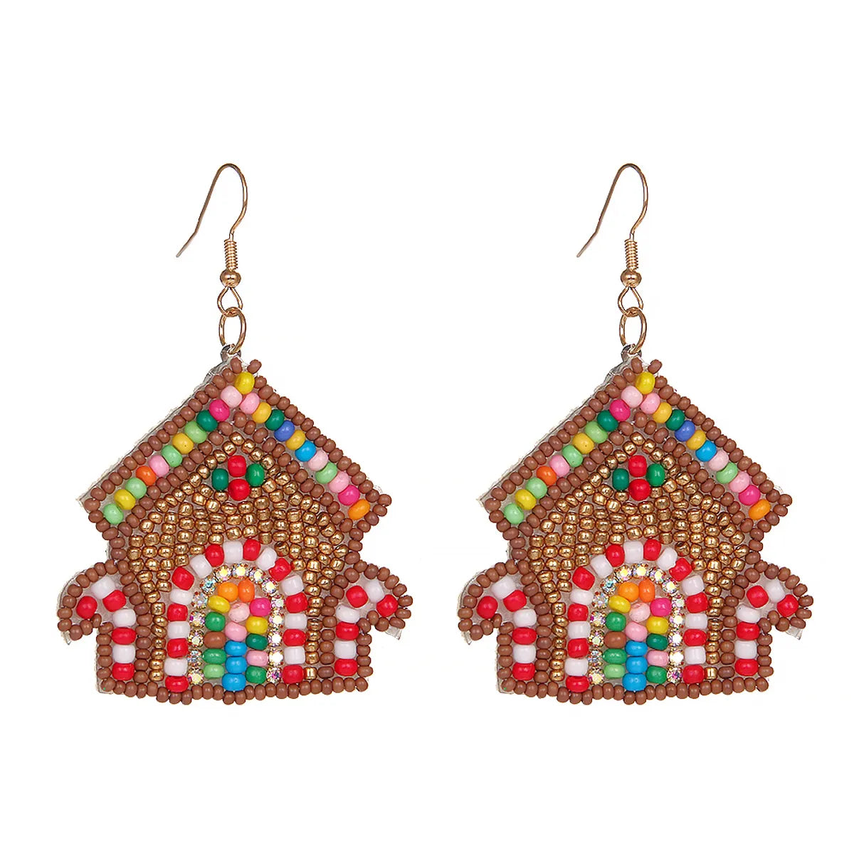 1 Pair Exaggerated Bohemian House Nonwoven Glass Drop Earrings