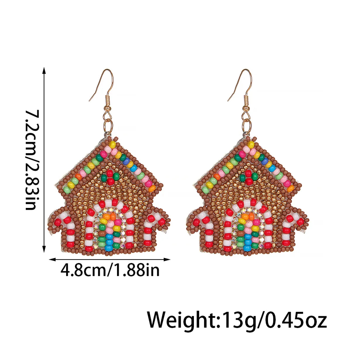 1 Pair Exaggerated Bohemian House Nonwoven Glass Drop Earrings