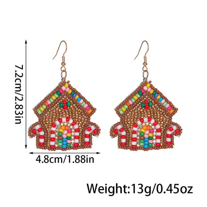 1 Pair Exaggerated Bohemian House Nonwoven Glass Drop Earrings