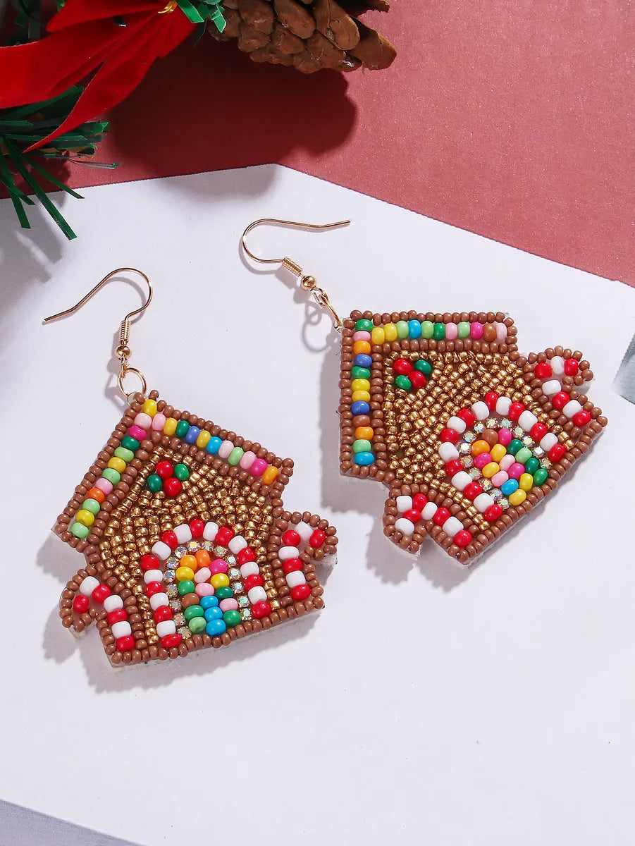 1 Pair Exaggerated Bohemian House Nonwoven Glass Drop Earrings