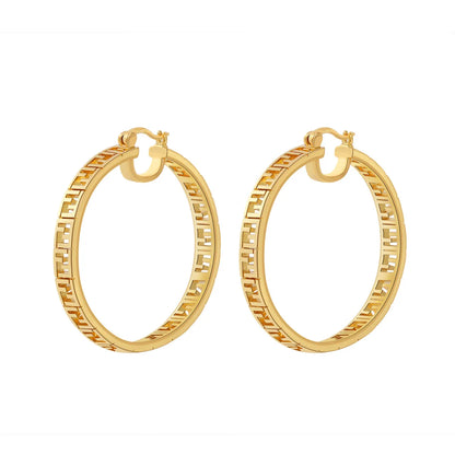 1 Pair Exaggerated Circle Copper Plating Hoop Earrings