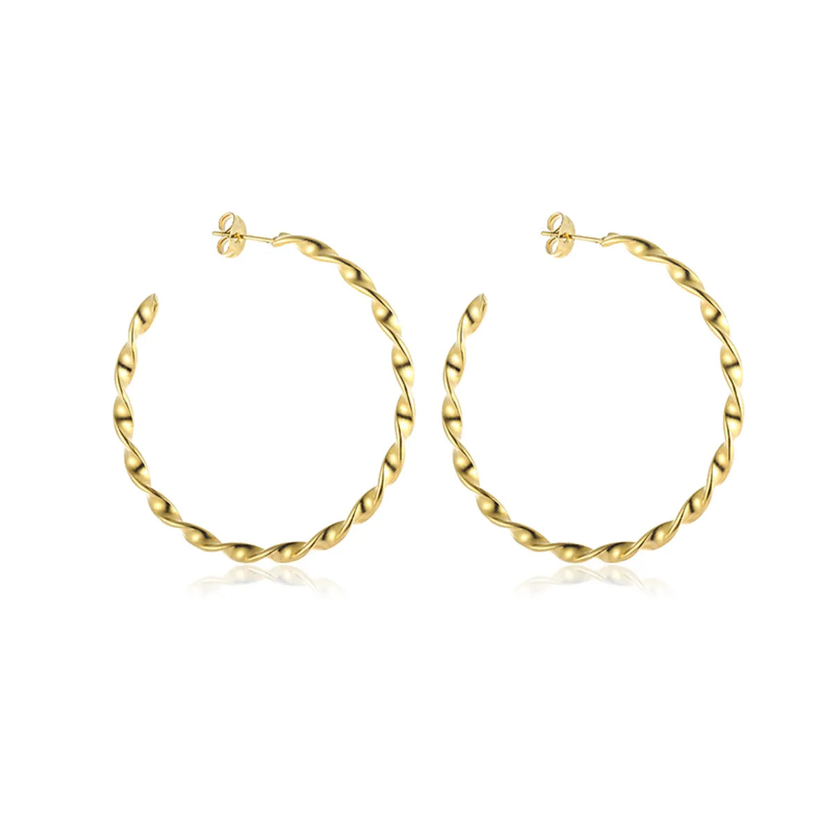 1 Pair Exaggerated Circle Plating Stainless Steel 18k Gold Plated Hoop Earrings