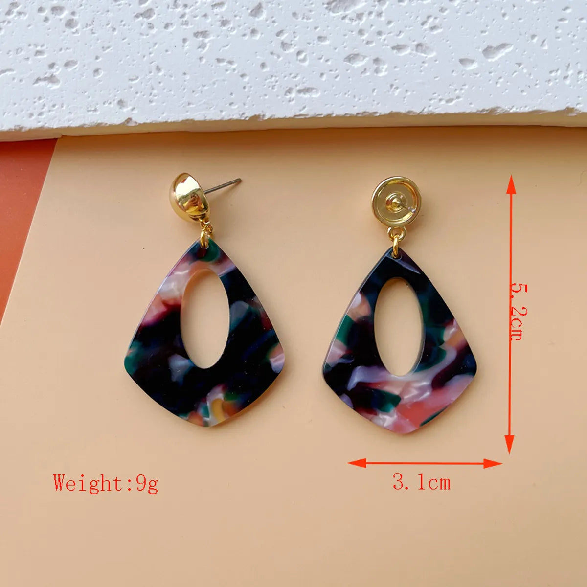 1 Pair Exaggerated Classic Style Color Block Alloy Acetic Acid Sheets Drop Earrings