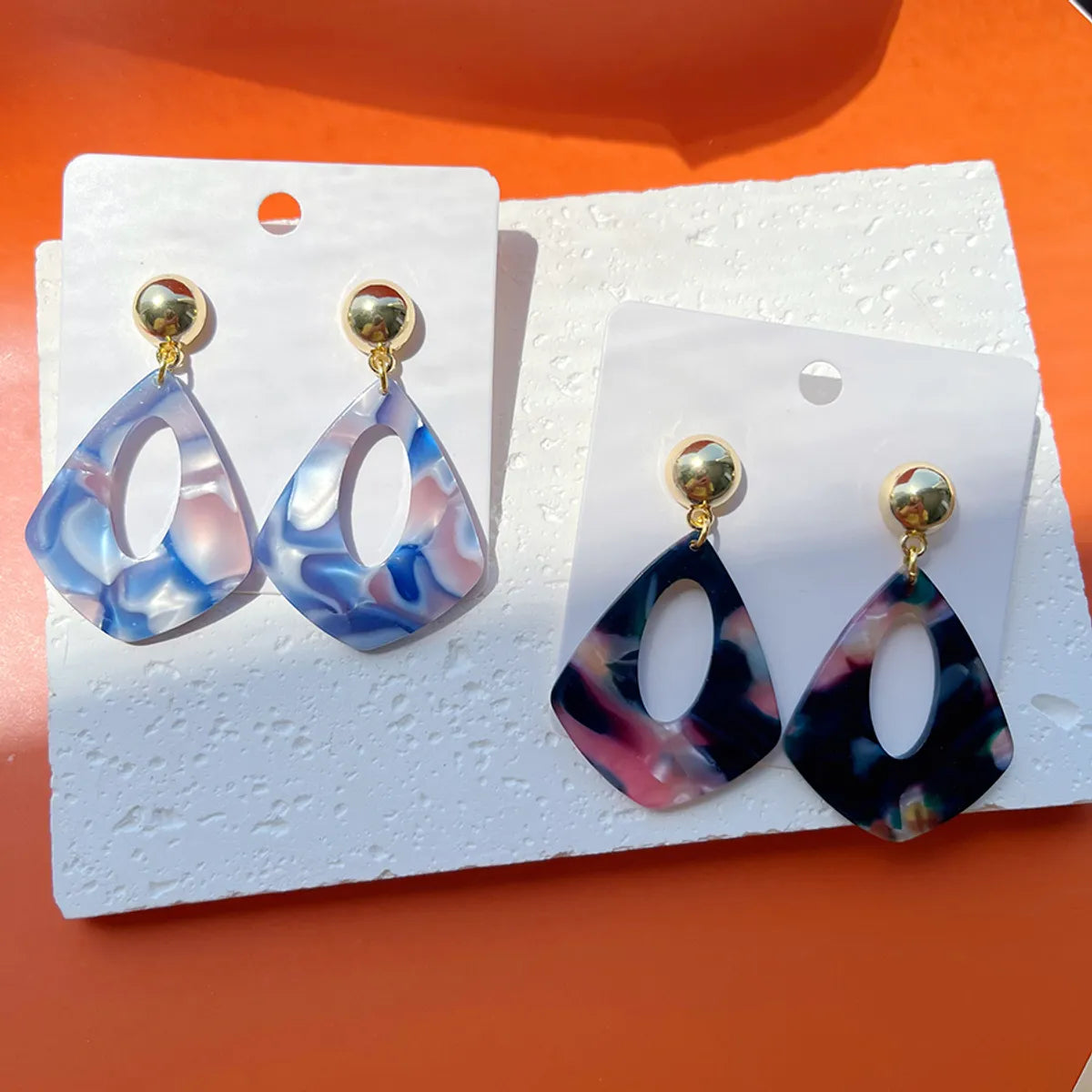 1 Pair Exaggerated Classic Style Color Block Alloy Acetic Acid Sheets Drop Earrings