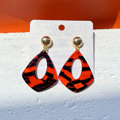 1 Pair Exaggerated Classic Style Color Block Alloy Acetic Acid Sheets Drop Earrings