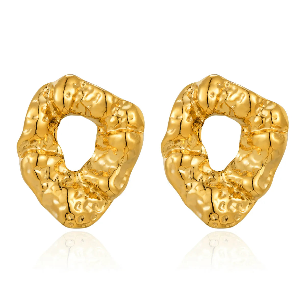 1 Pair Exaggerated Classic Style Irregular Circle Heart Shape Plating 304 Stainless Steel 18K Gold Plated Ear Studs