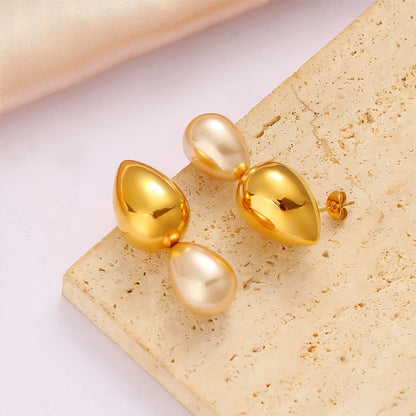 1 Pair Exaggerated Commute Geometric 304 Stainless Steel 316 Stainless Steel  18K Gold Plated Drop Earrings