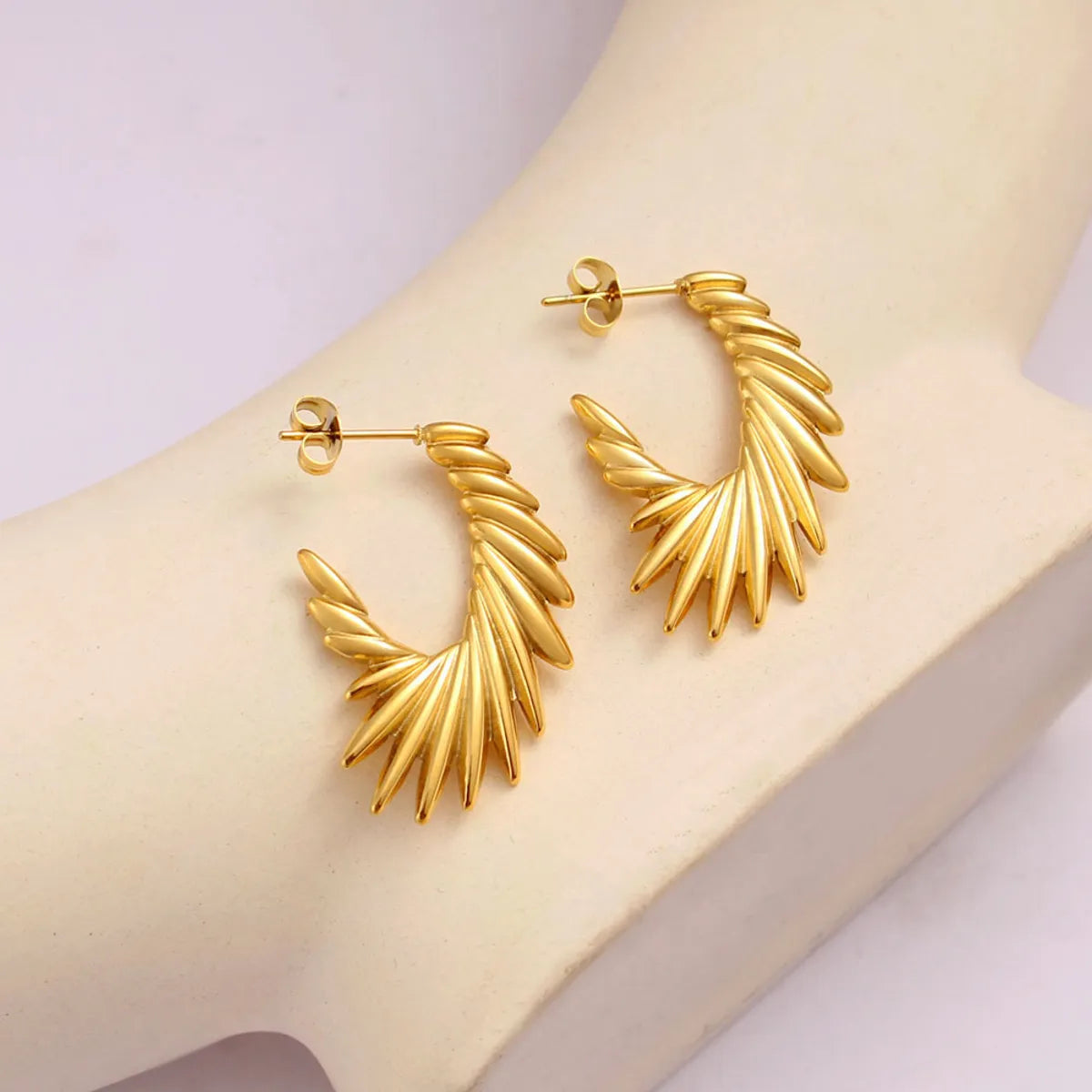 1 Pair Exaggerated Commute Geometric Solid Color 304 Stainless Steel 316 Stainless Steel  18K Gold Plated Ear Studs