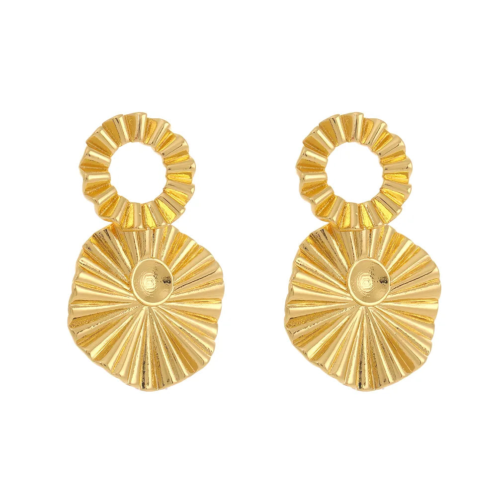 1 Pair Exaggerated French Style Geometric Solid Color Plating Copper 18k Gold Plated White Gold Plated Drop Earrings