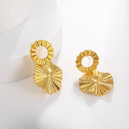 1 Pair Exaggerated French Style Geometric Solid Color Plating Copper 18k Gold Plated White Gold Plated Drop Earrings