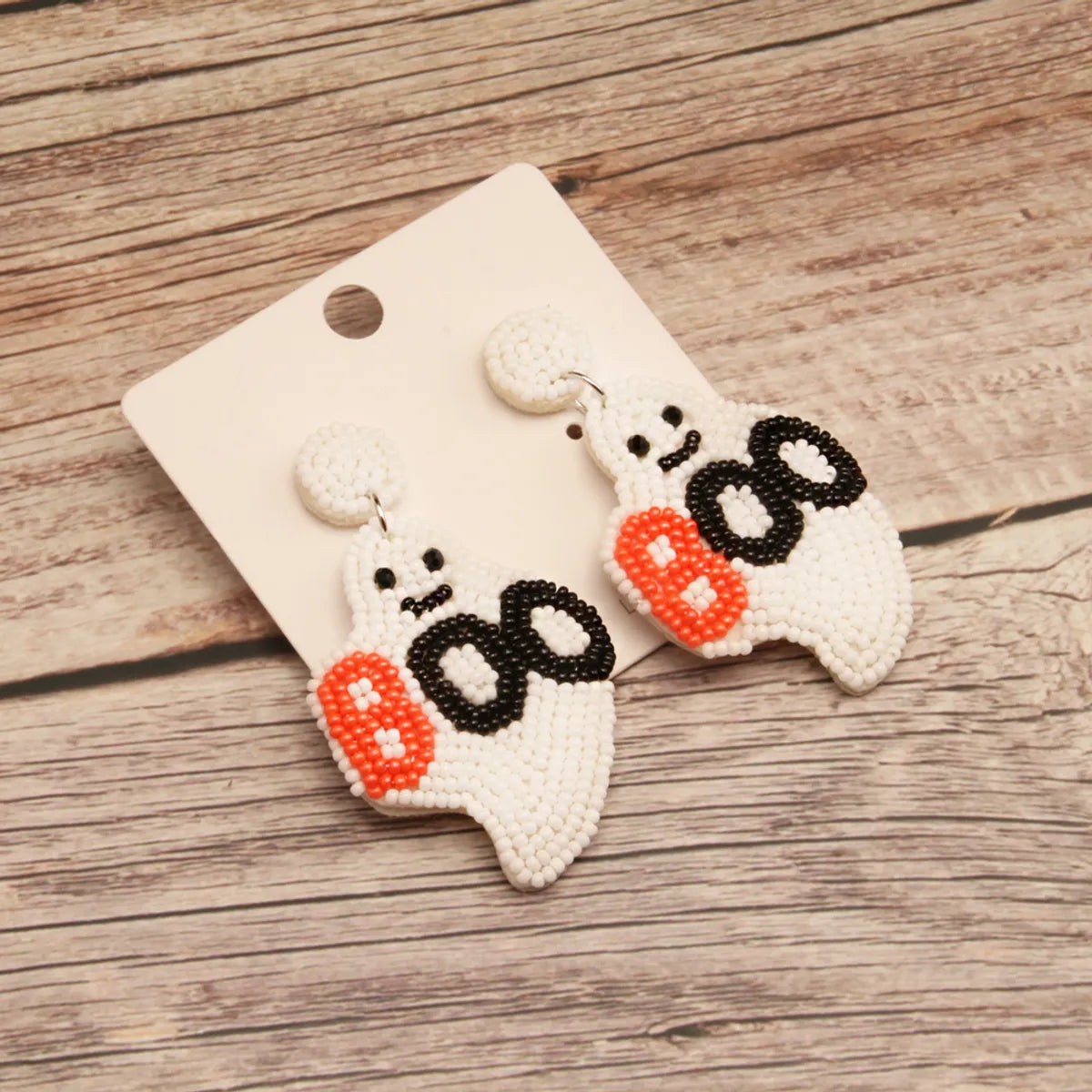 1 Pair Exaggerated Funny Letter Ghost Beaded Cloth Drop Earrings