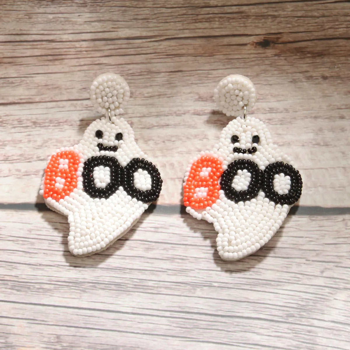 1 Pair Exaggerated Funny Letter Ghost Beaded Cloth Drop Earrings