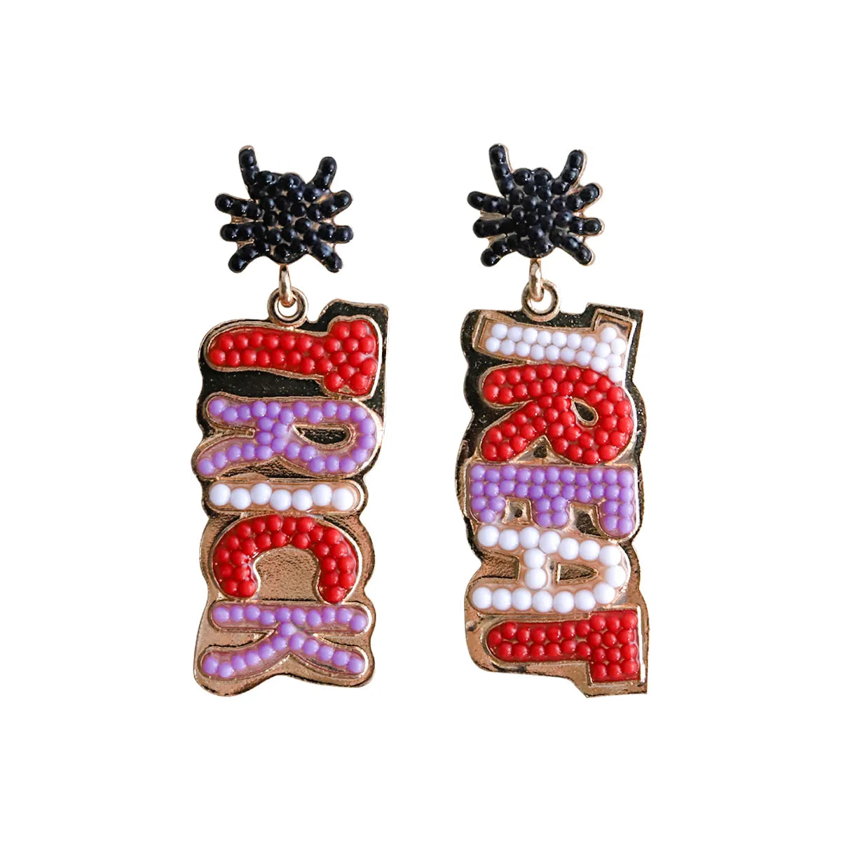 1 Pair Exaggerated Funny Letter Inlay Alloy Resin Drop Earrings