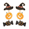 1 Pair Exaggerated Funny Modern Style Pumpkin Inlay Alloy Rhinestones Drop Earrings