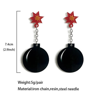 1 Pair Exaggerated Geometric Arylic Drop Earrings