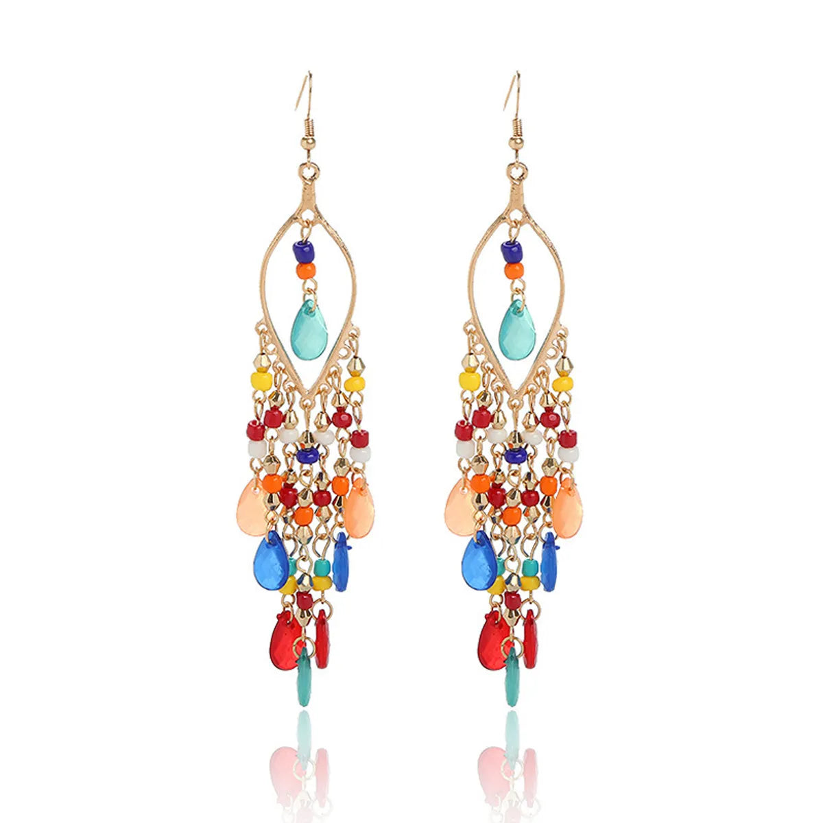 1 Pair Exaggerated Geometric Patchwork Zinc Alloy Drop Earrings