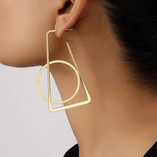 1 Pair Exaggerated Geometric Plating Alloy 14k Gold Plated Drop Earrings