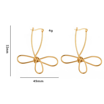 1 Pair Exaggerated Geometric Plating Stainless Steel Drop Earrings