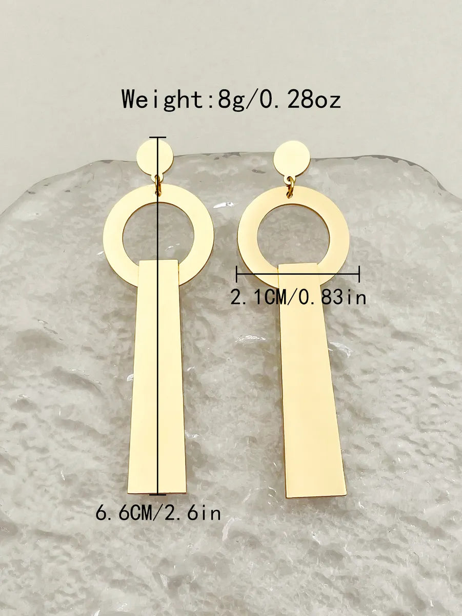 1 Pair Exaggerated Geometric Plating Stainless Steel Gold Plated Drop Earrings