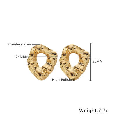 1 Pair Exaggerated Geometric Plating Titanium Steel 18K Gold Plated Earrings