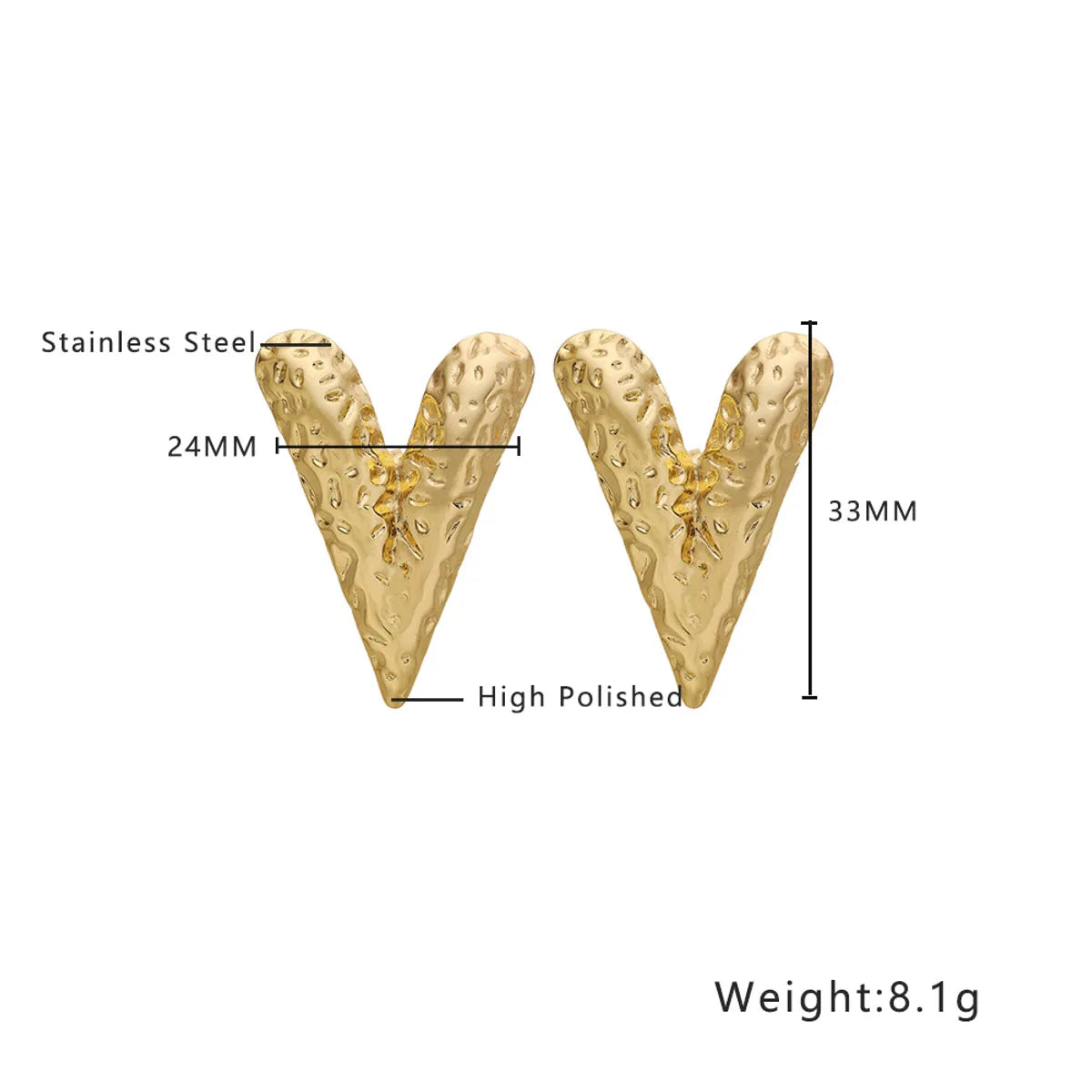 1 Pair Exaggerated Geometric Plating Titanium Steel 18K Gold Plated Earrings