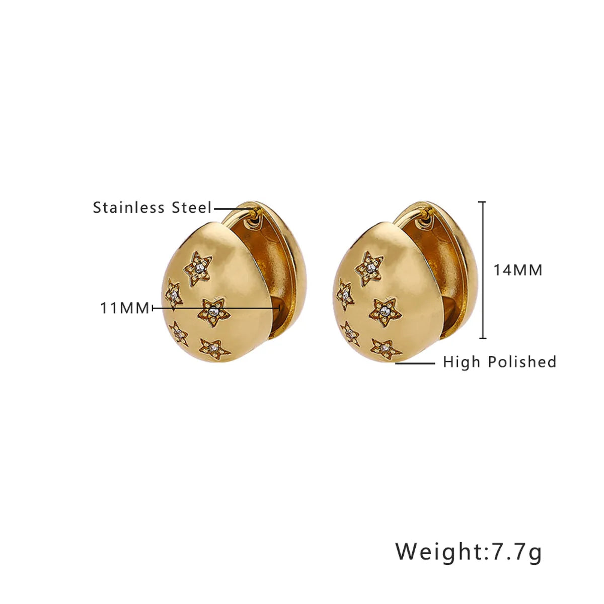 1 Pair Exaggerated Geometric Plating Titanium Steel 18K Gold Plated Earrings