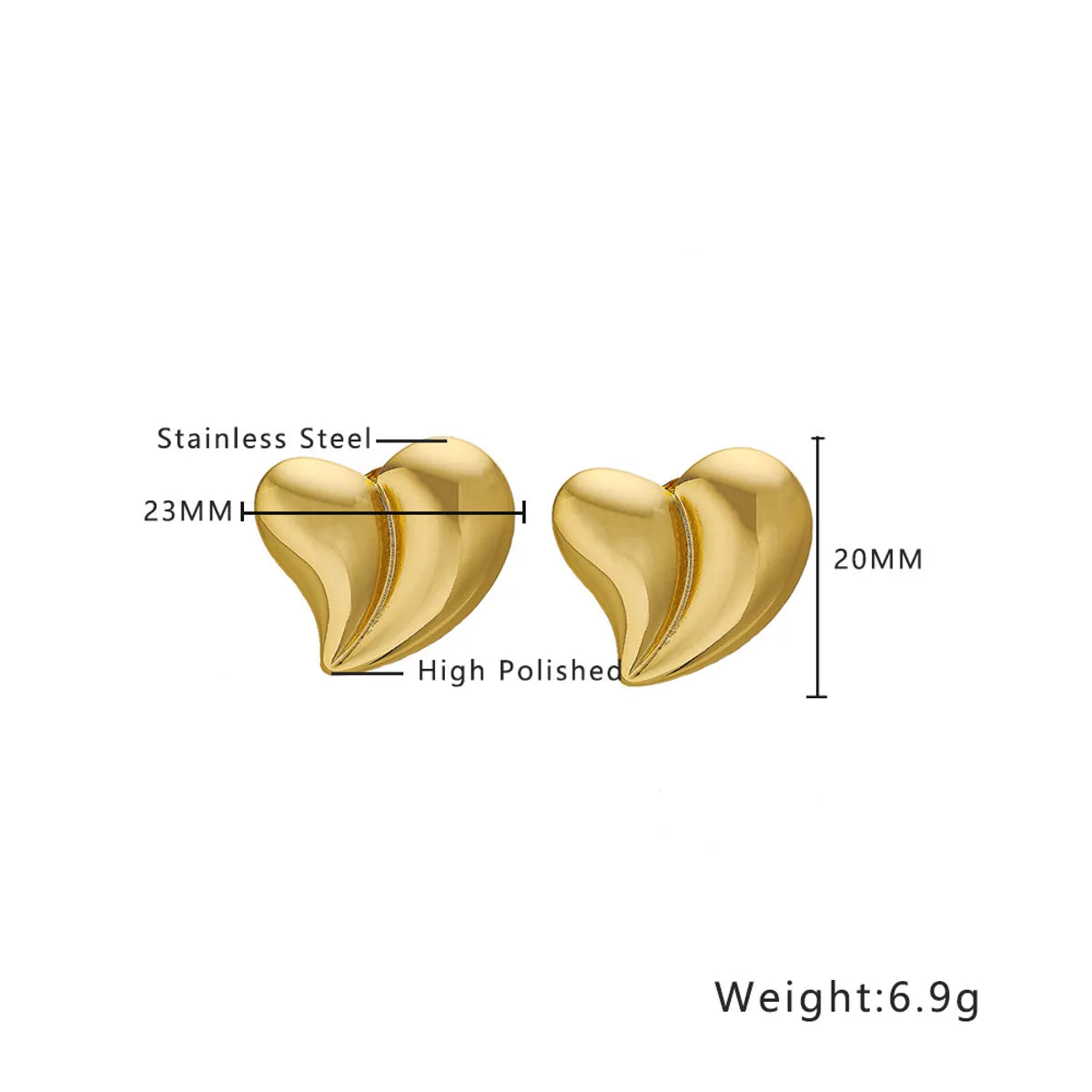 1 Pair Exaggerated Geometric Plating Titanium Steel 18K Gold Plated Earrings