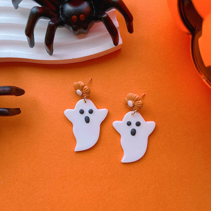 1 Pair Exaggerated Handmade Funny Ghost Soft Clay Drop Earrings