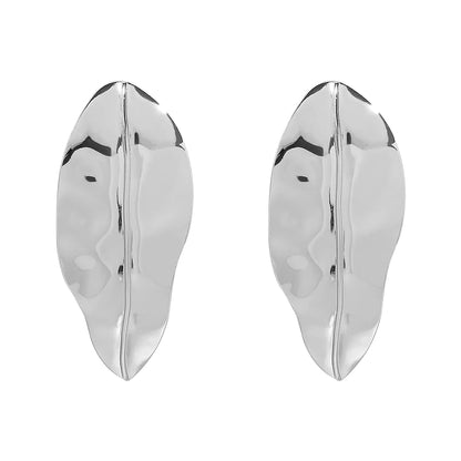 1 Pair Exaggerated Luxurious Leaf Iron Ear Studs