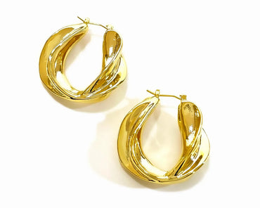 1 Pair Exaggerated Luxurious Solid Color Plating Copper 14K Gold Plated Earrings