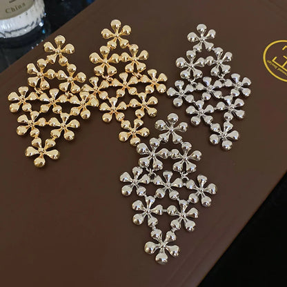 1 Pair Exaggerated Modern Style Flower Alloy Drop Earrings