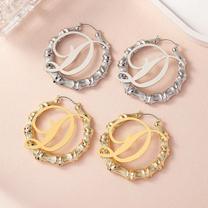 1 Pair Exaggerated Modern Style Simple Style Letter Hollow Out Iron Earrings