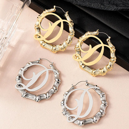 1 Pair Exaggerated Modern Style Simple Style Letter Hollow Out Iron Earrings