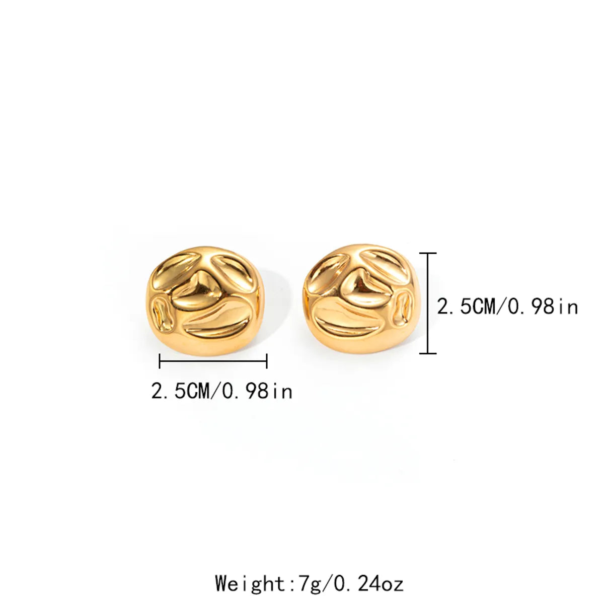 1 Pair Exaggerated Modern Style Streetwear Semicircle Plating Hollow Out 304 Stainless Steel 14K Gold Plated Earrings