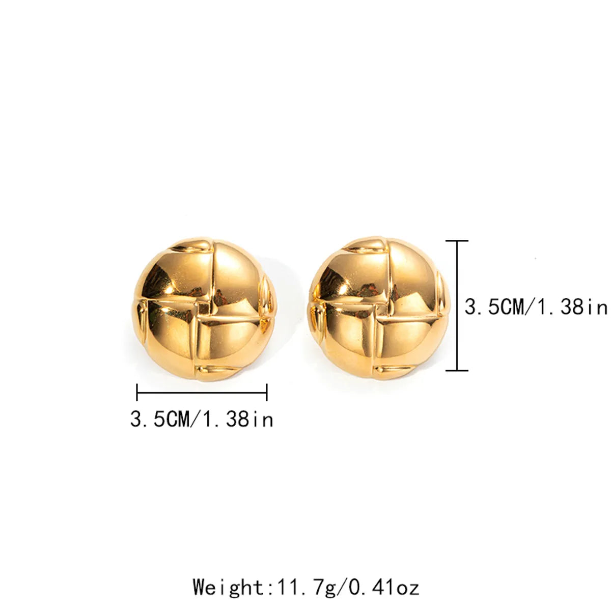 1 Pair Exaggerated Modern Style Streetwear Semicircle Plating Hollow Out 304 Stainless Steel 14K Gold Plated Earrings