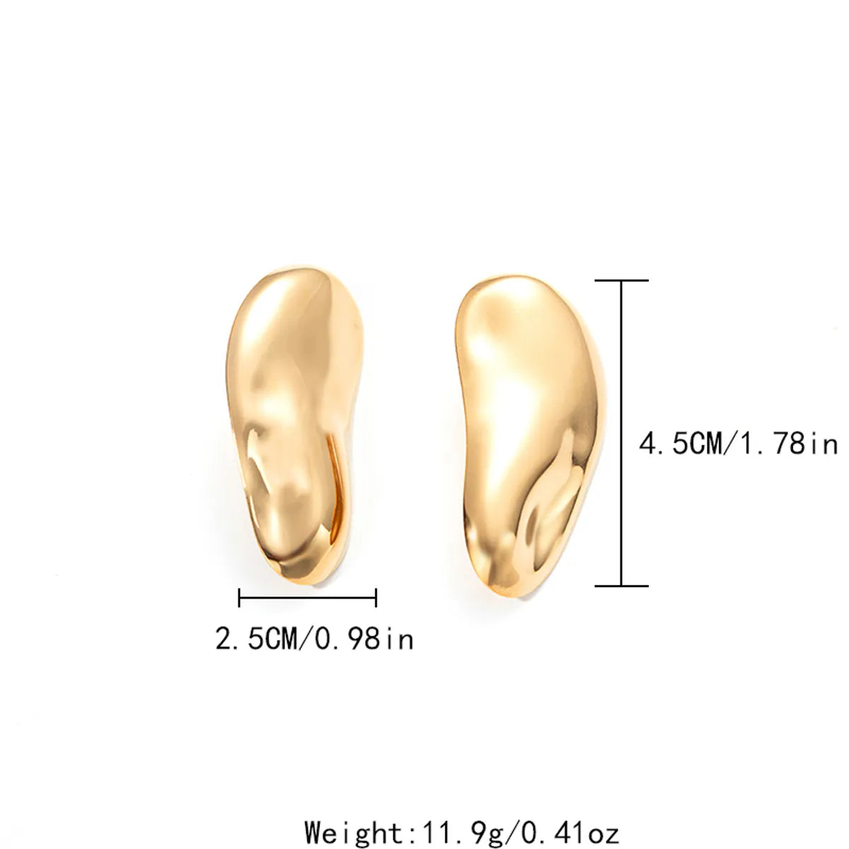 1 Pair Exaggerated Modern Style Streetwear Semicircle Plating Hollow Out 304 Stainless Steel 14K Gold Plated Earrings