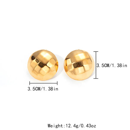 1 Pair Exaggerated Modern Style Streetwear Semicircle Plating Hollow Out 304 Stainless Steel 14K Gold Plated Earrings