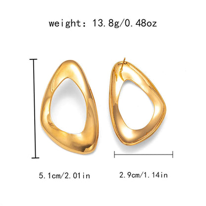 1 Pair Exaggerated Modern Style Streetwear Semicircle Plating Hollow Out 304 Stainless Steel 14K Gold Plated Earrings