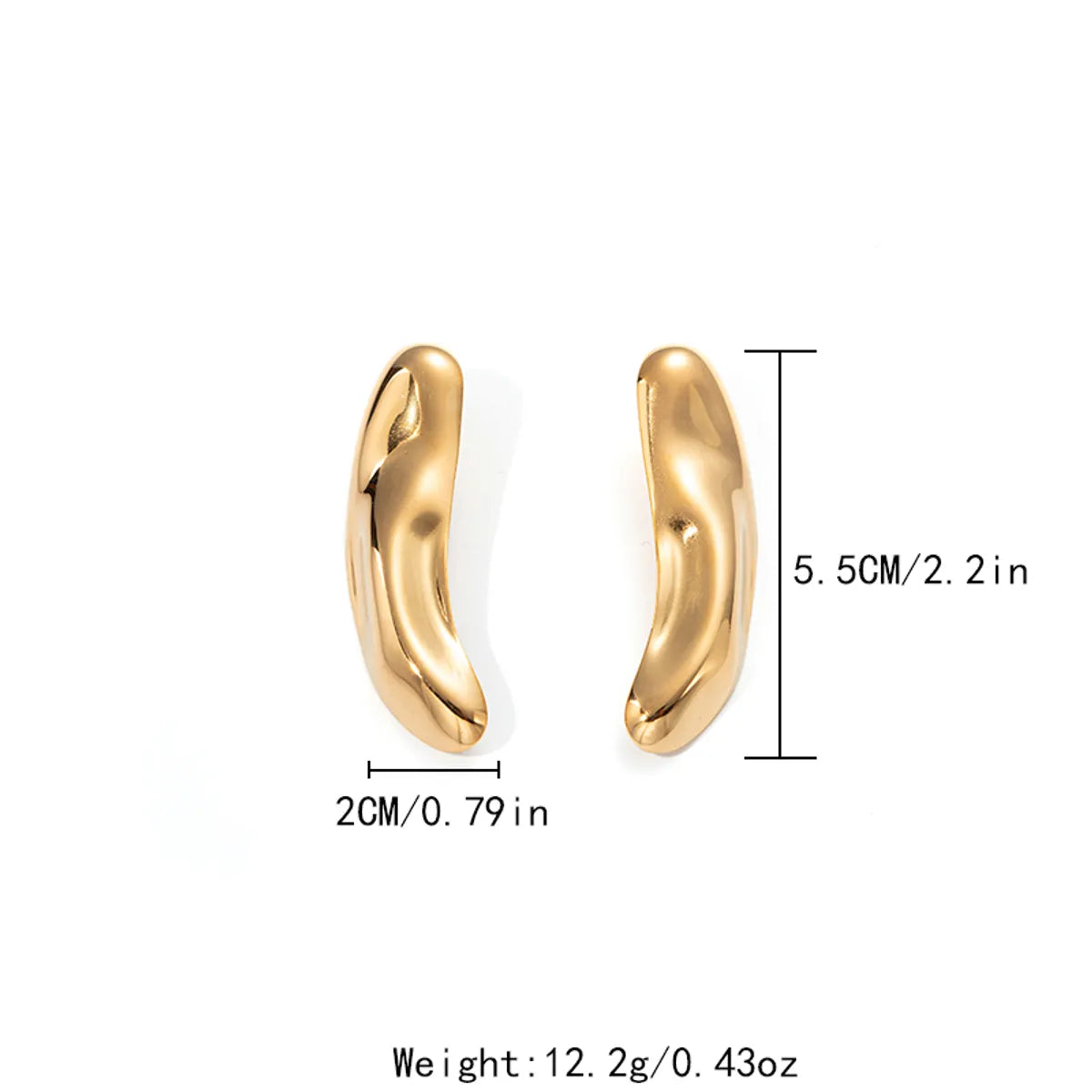 1 Pair Exaggerated Modern Style Streetwear Semicircle Plating Hollow Out 304 Stainless Steel 14K Gold Plated Earrings