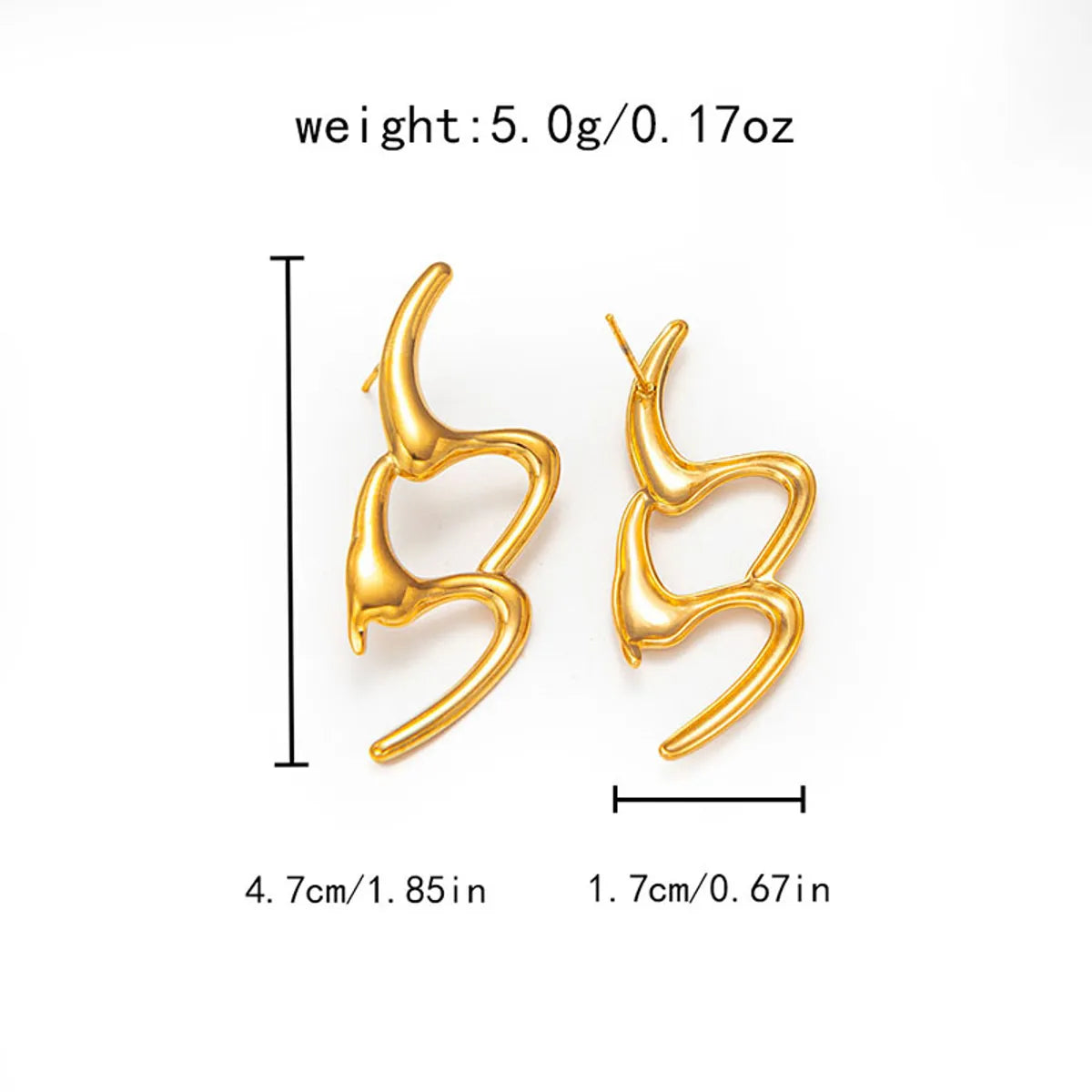 1 Pair Exaggerated Modern Style Streetwear Semicircle Plating Hollow Out 304 Stainless Steel 14K Gold Plated Earrings