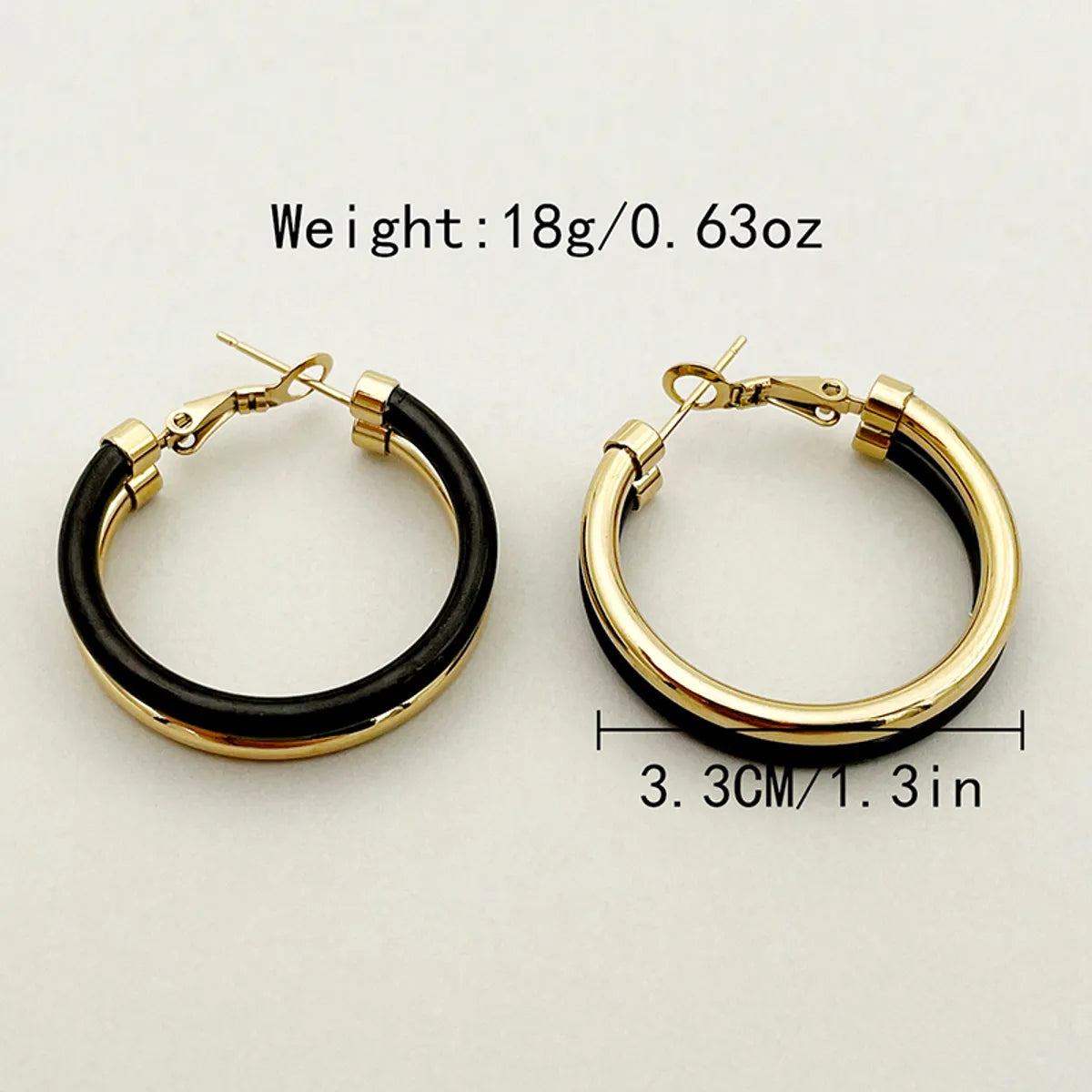 1 Pair Exaggerated Punk Commute Circle Color Block Layered Plating Stainless Steel Gold Plated Hoop Earrings