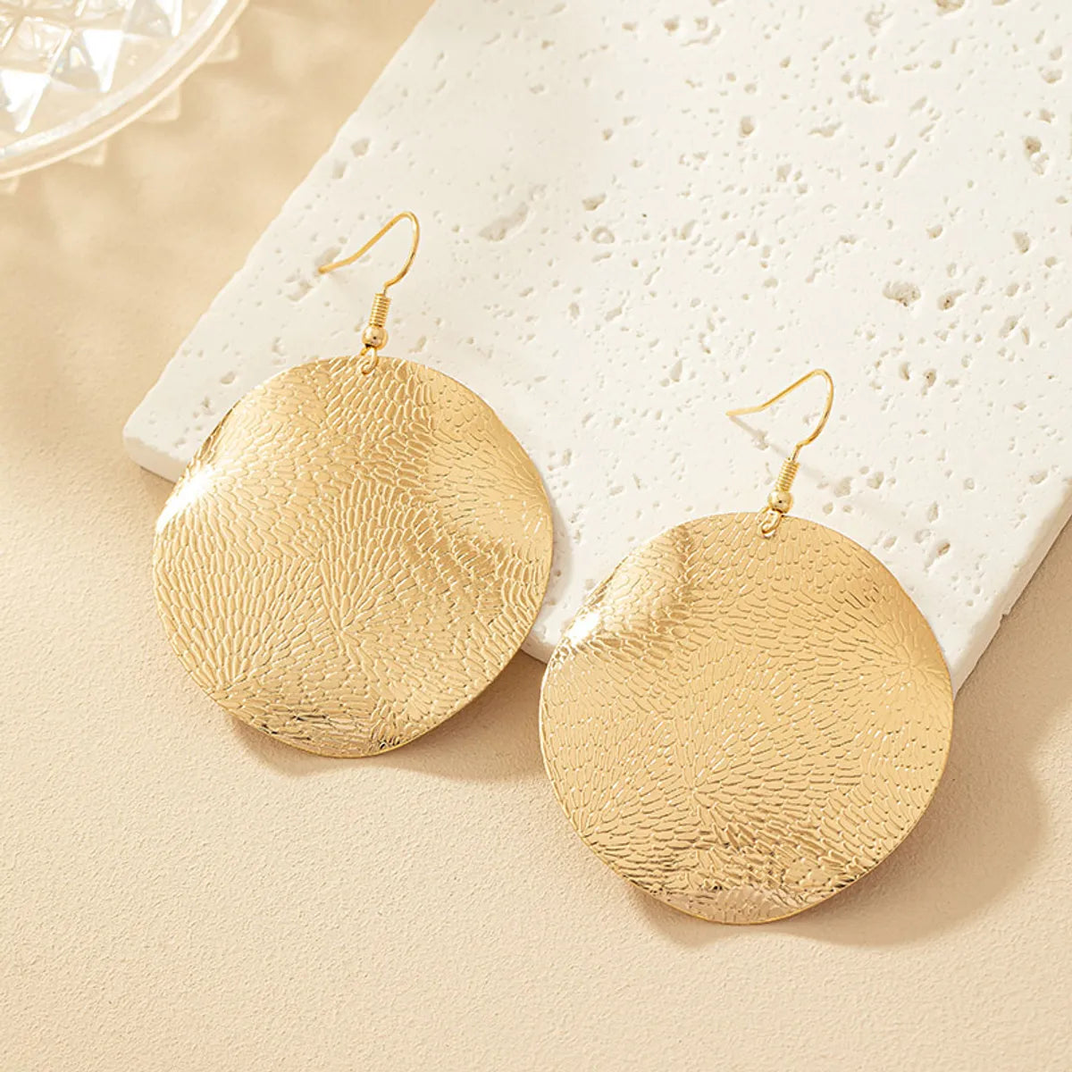 1 Pair Exaggerated Punk Round Plating Alloy Gold Plated Drop Earrings