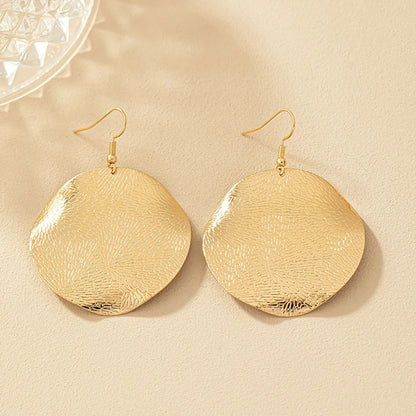 1 Pair Exaggerated Punk Round Plating Alloy Gold Plated Drop Earrings