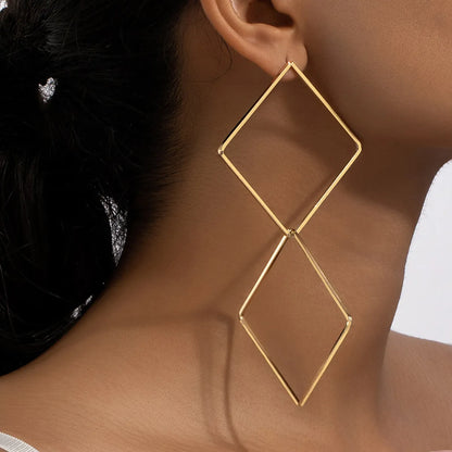 1 Pair Exaggerated Punk Solid Color Plating Alloy Gold Plated Drop Earrings