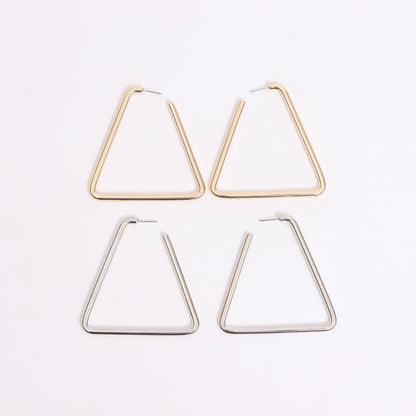 1 Pair Exaggerated Quadrilateral Alloy Plating Women'S Hoop Earrings