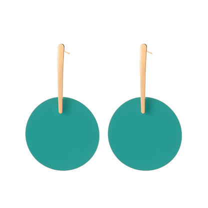 1 Pair Exaggerated Round Alloy Stoving Varnish Women'S Drop Earrings