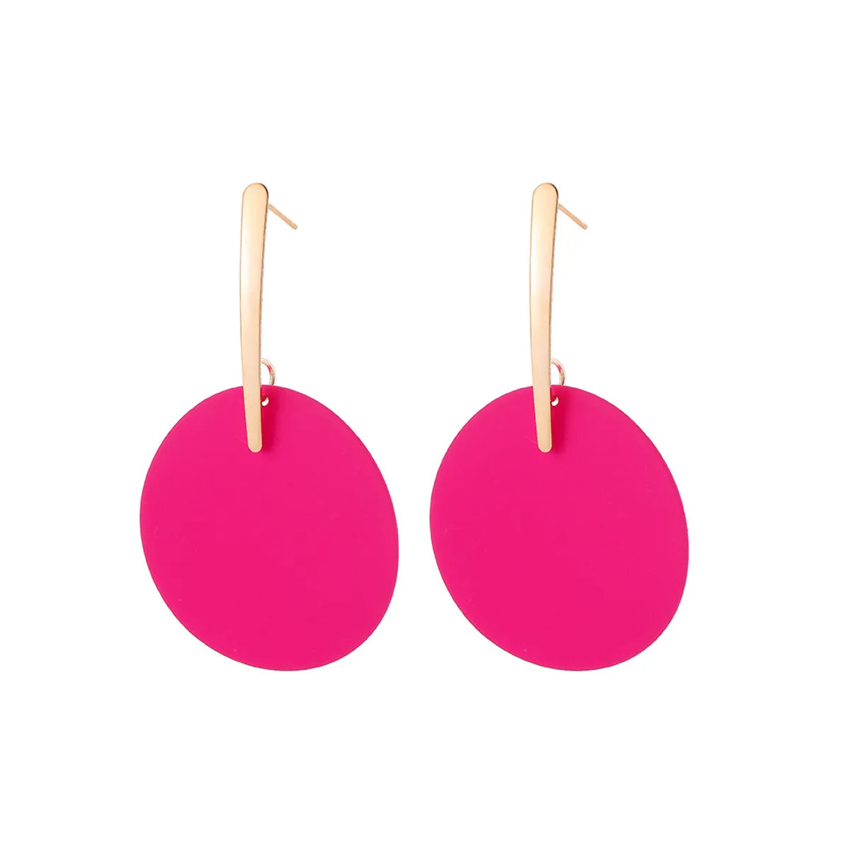 1 Pair Exaggerated Round Alloy Stoving Varnish Women'S Drop Earrings